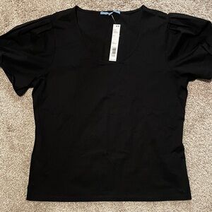 ANTONIO MELANI Black Top with Puff Sleeves